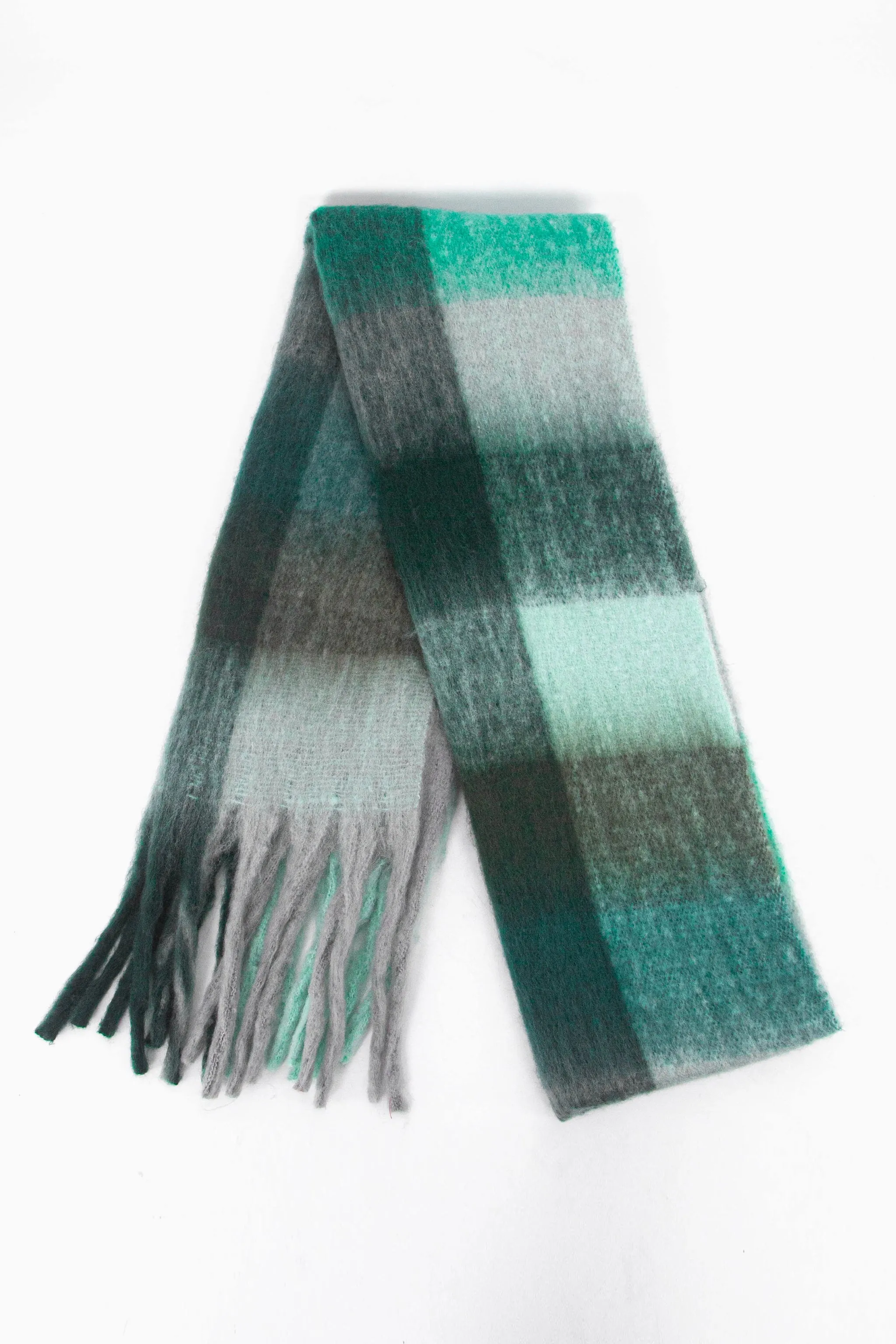 Allie Heavyweight Scarf - Teal, Square Colour Block
