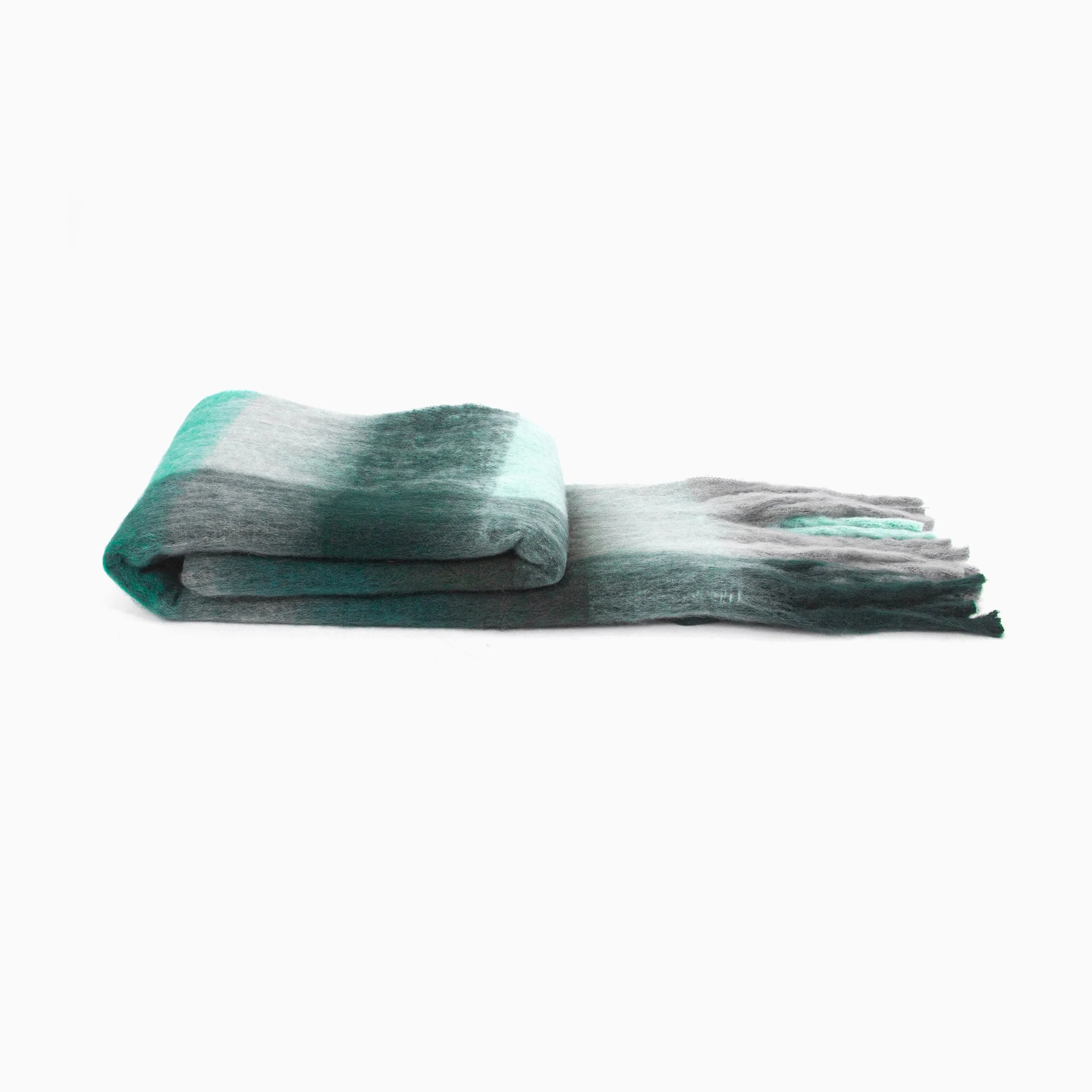 Allie Heavyweight Scarf - Teal, Square Colour Block