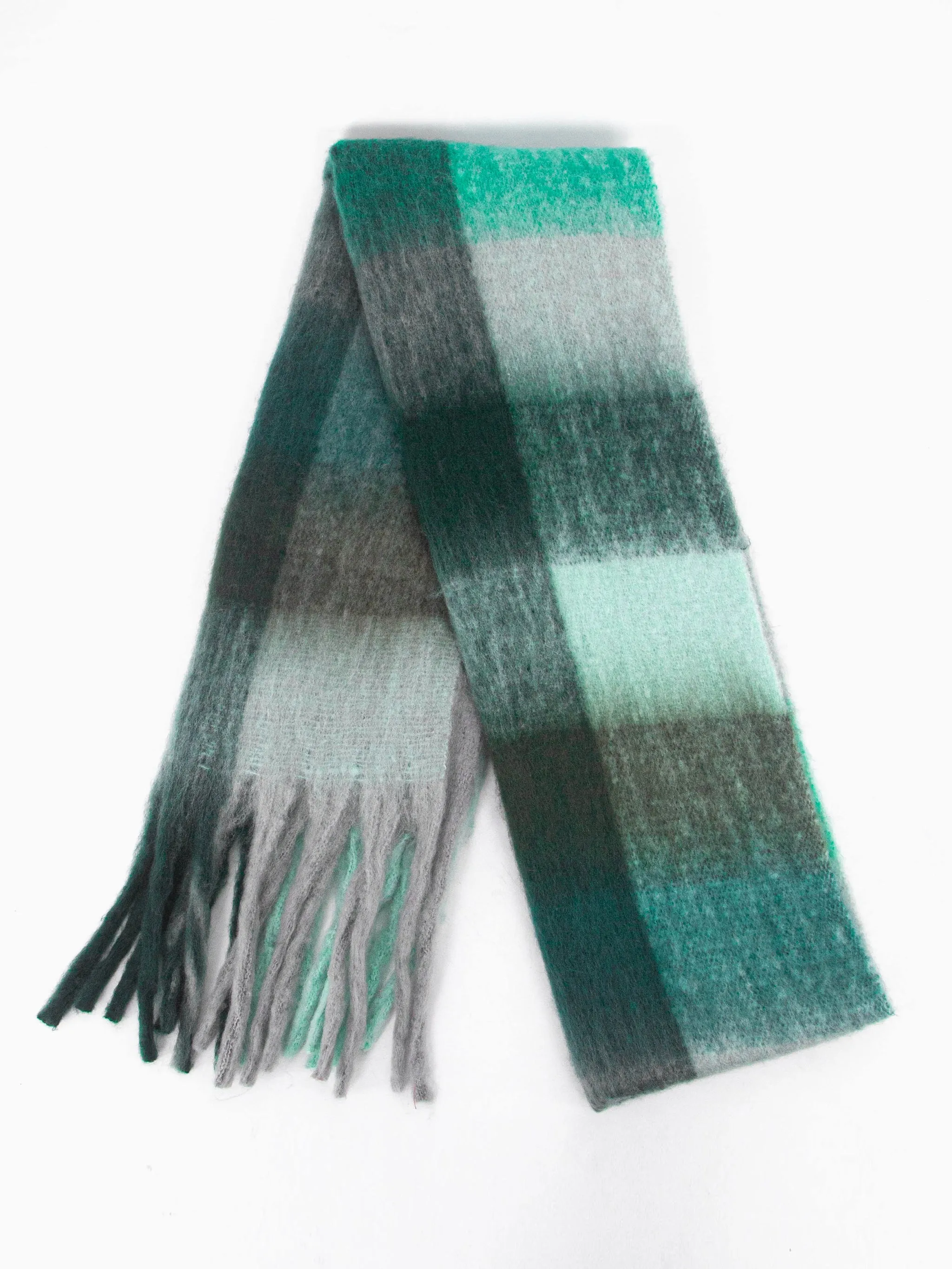 Allie Heavyweight Scarf - Teal, Square Colour Block