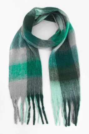 Allie Heavyweight Scarf - Teal, Square Colour Block