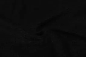Black Plain Knit Wool Fabric