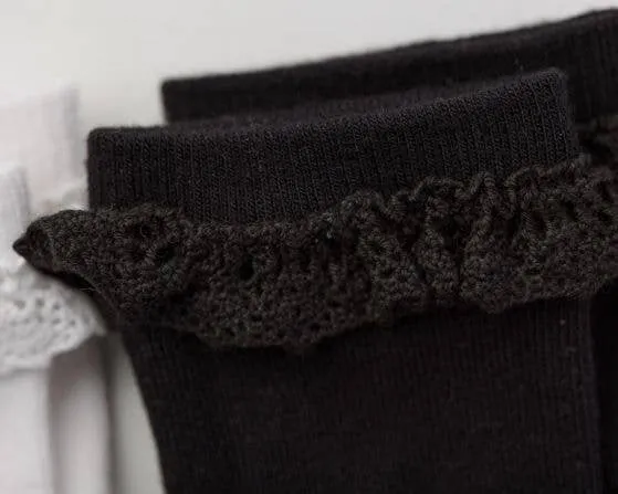 Charlotte - Non-Slip Baby Socks White, Pink, Black  & Lace