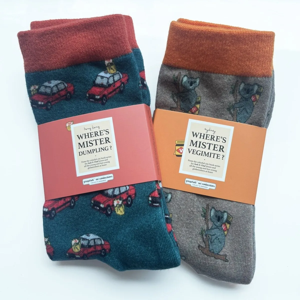 Colorful City Socks - Where's Mister Dumpling   Where's Mister Vegimite