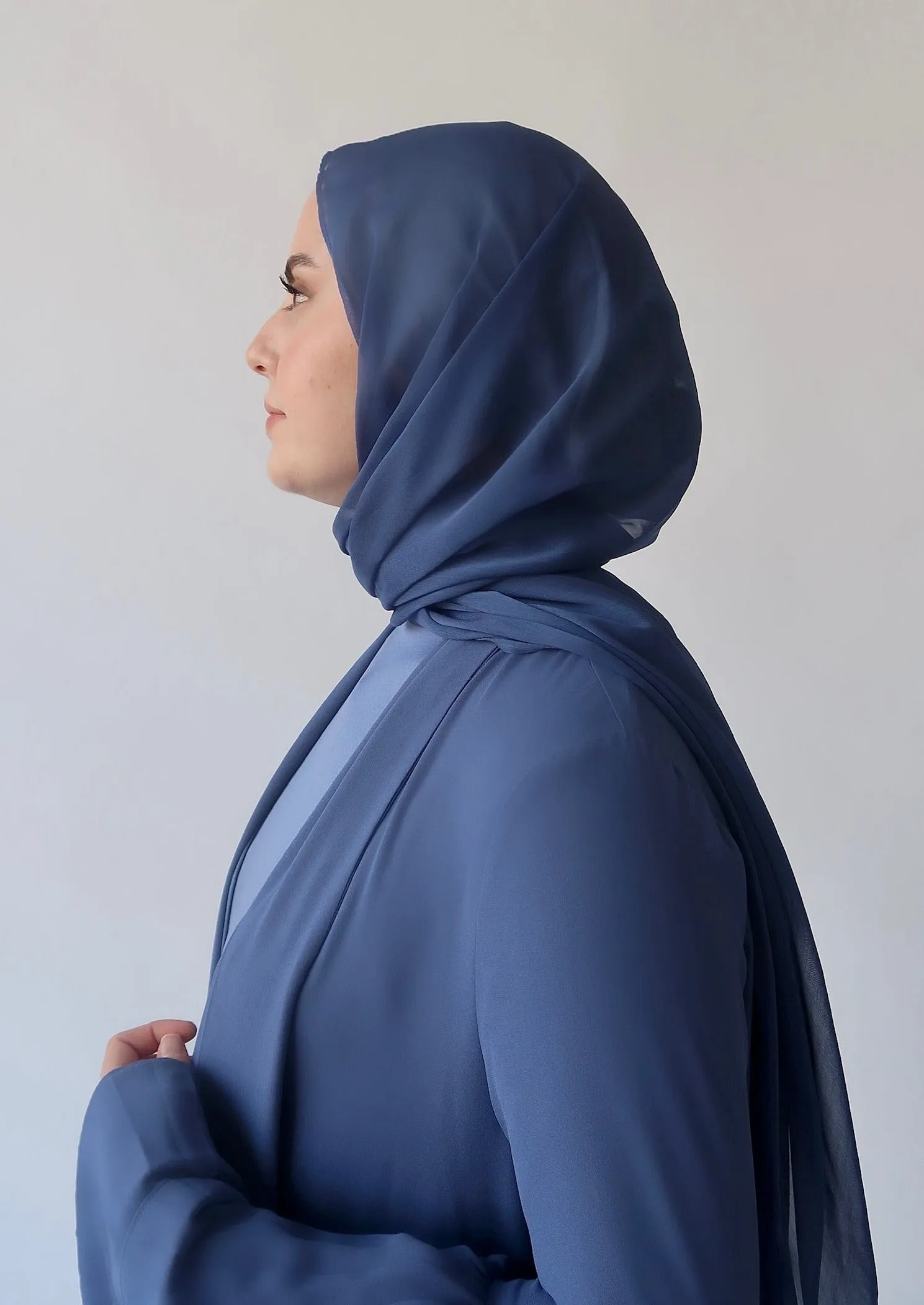 Denim Blue Shimmering Scarf