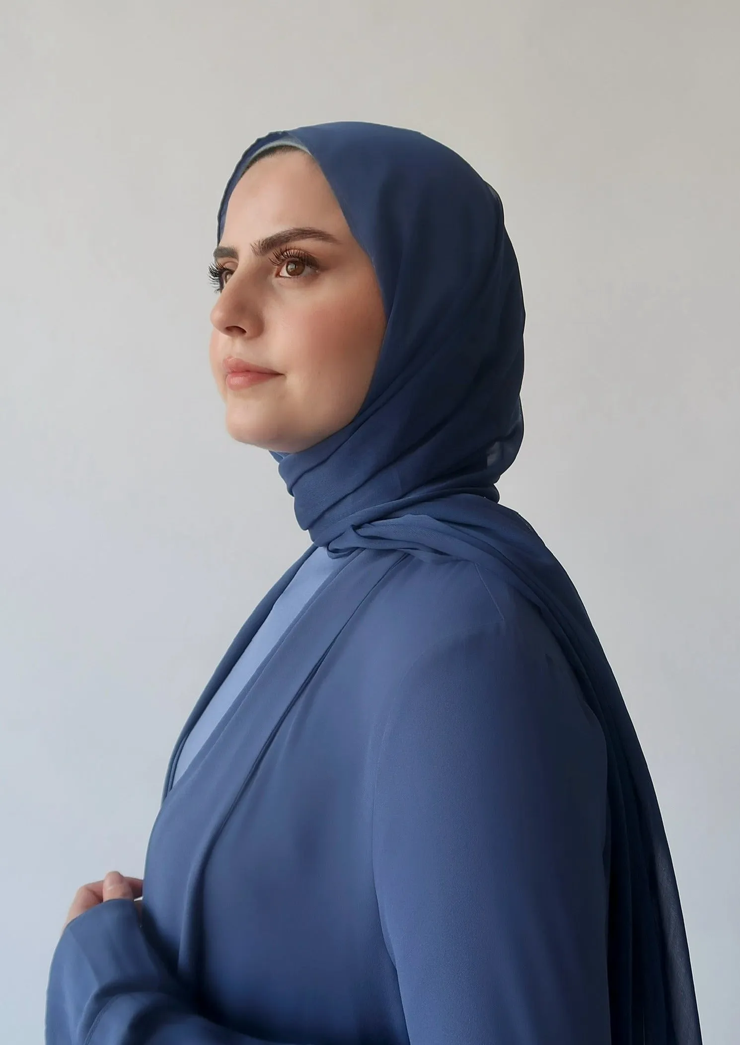 Denim Blue Shimmering Scarf