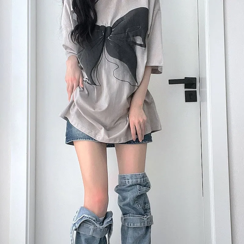 Fashion American Hot Girl Washed Denim Socks