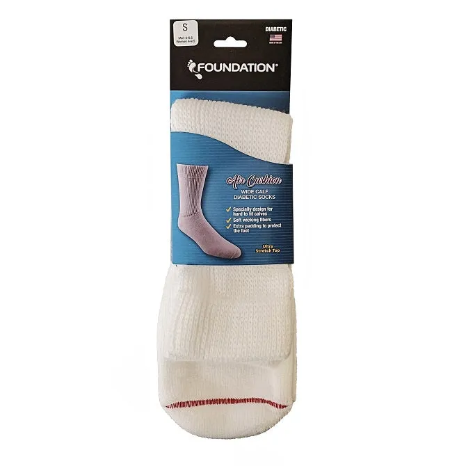 Foundation Air Cushion Diabetic Wide Calf Socks