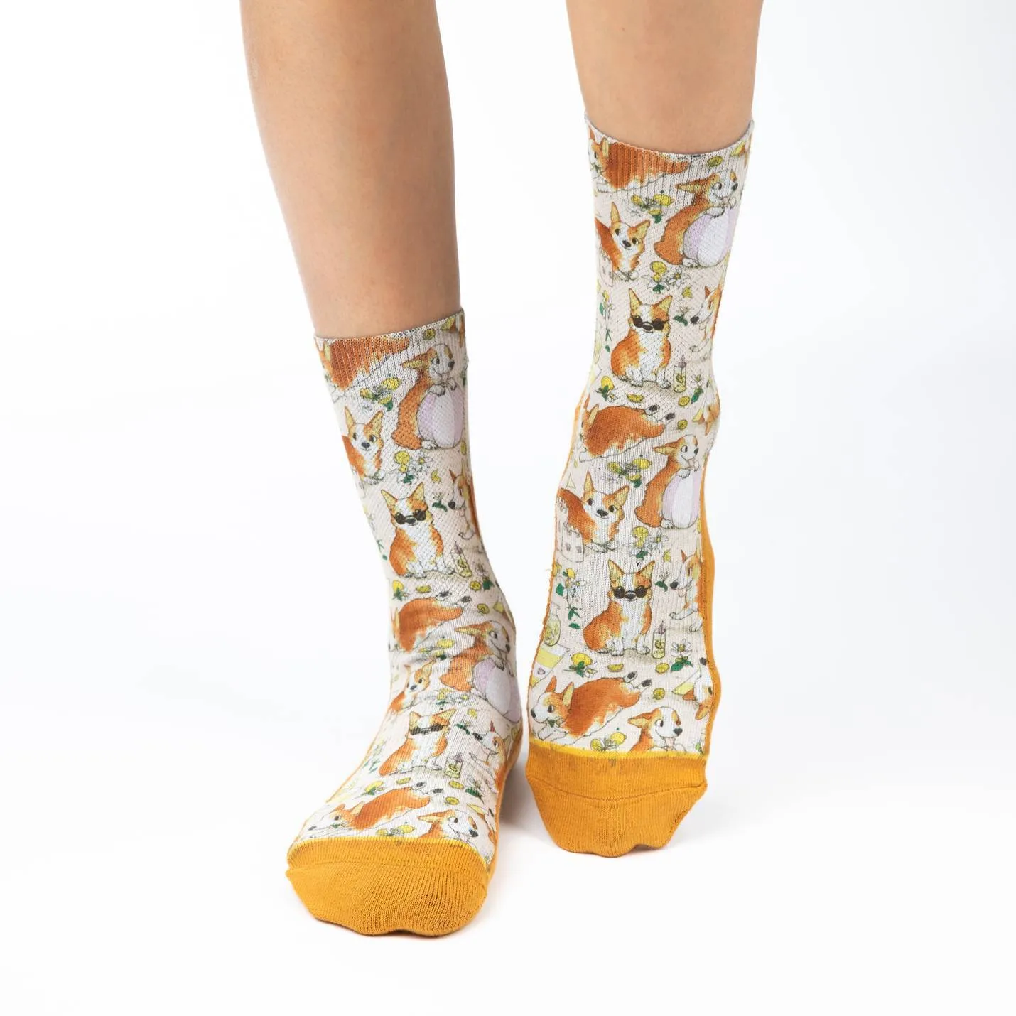 Good Luck Corgis on the Beach Socks