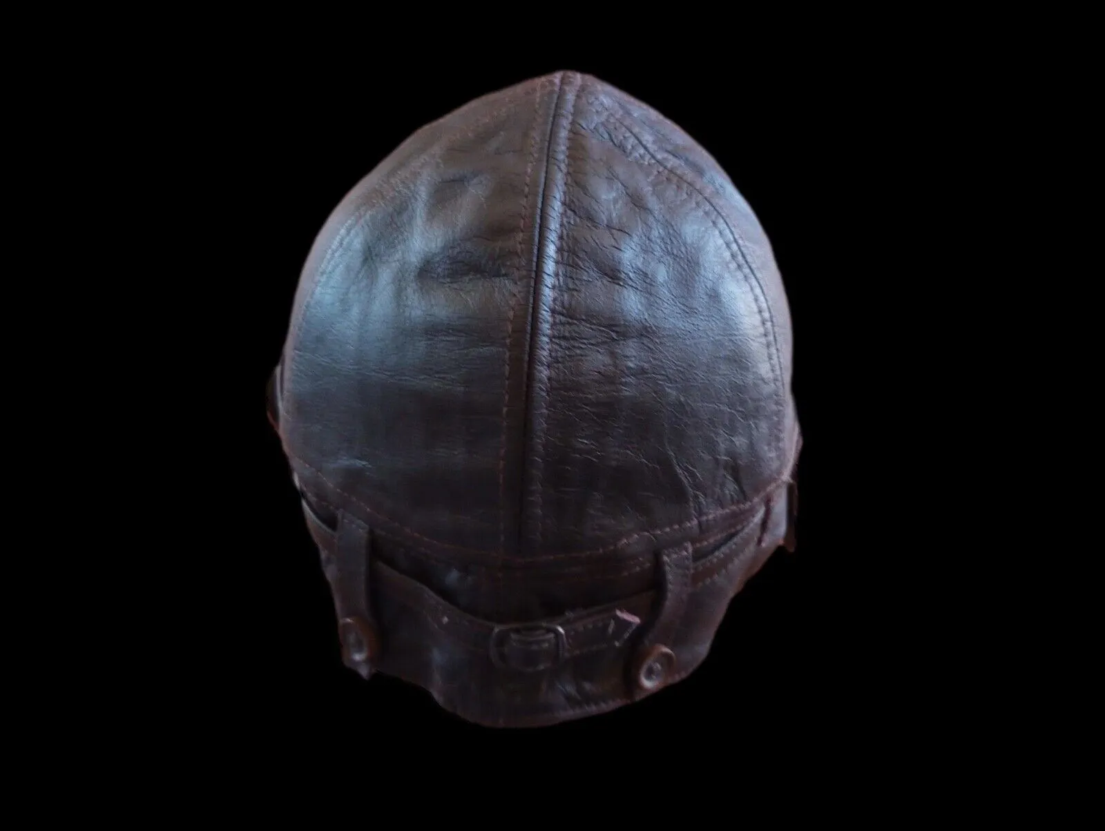 LEATHER AVIATOR HELMET CAP WWII GERMAN BROWN NEW REPRODUCTION X-LARGE