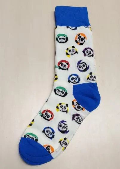 SF216 White Colorful Panda Bear Socks