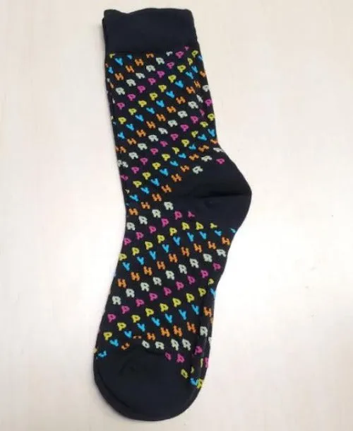 SF22 Black Colorful Festive Socks