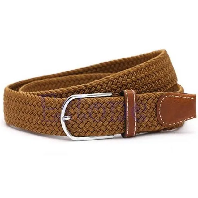 Stretch Braided Elastic Leather Buckle