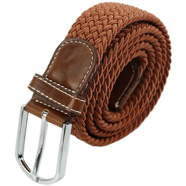 Stretch Braided Elastic Leather Buckle