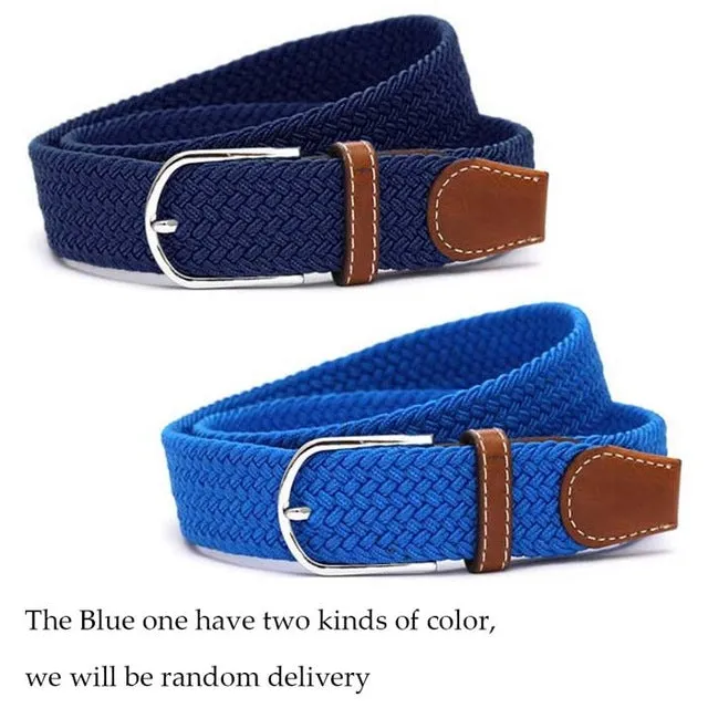 Stretch Braided Elastic Leather Buckle