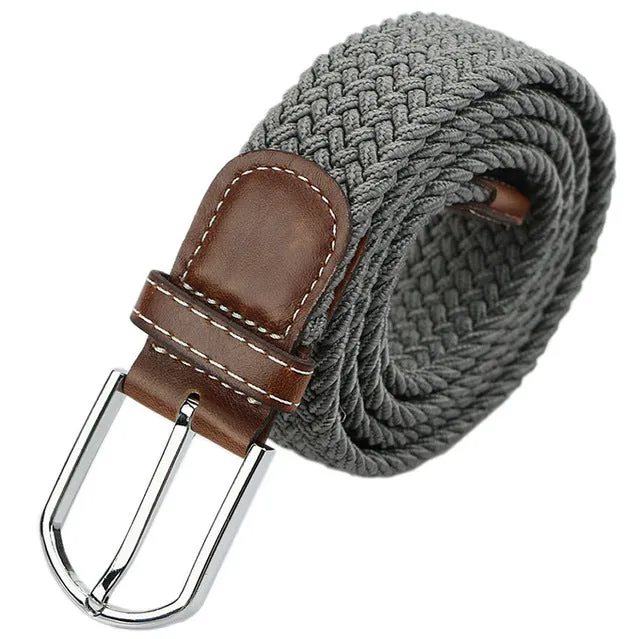Stretch Braided Elastic Leather Buckle