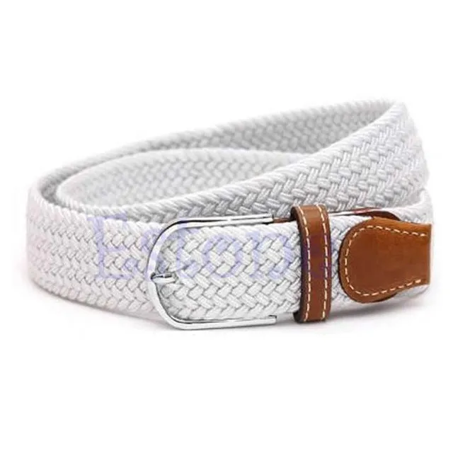 Stretch Braided Elastic Leather Buckle