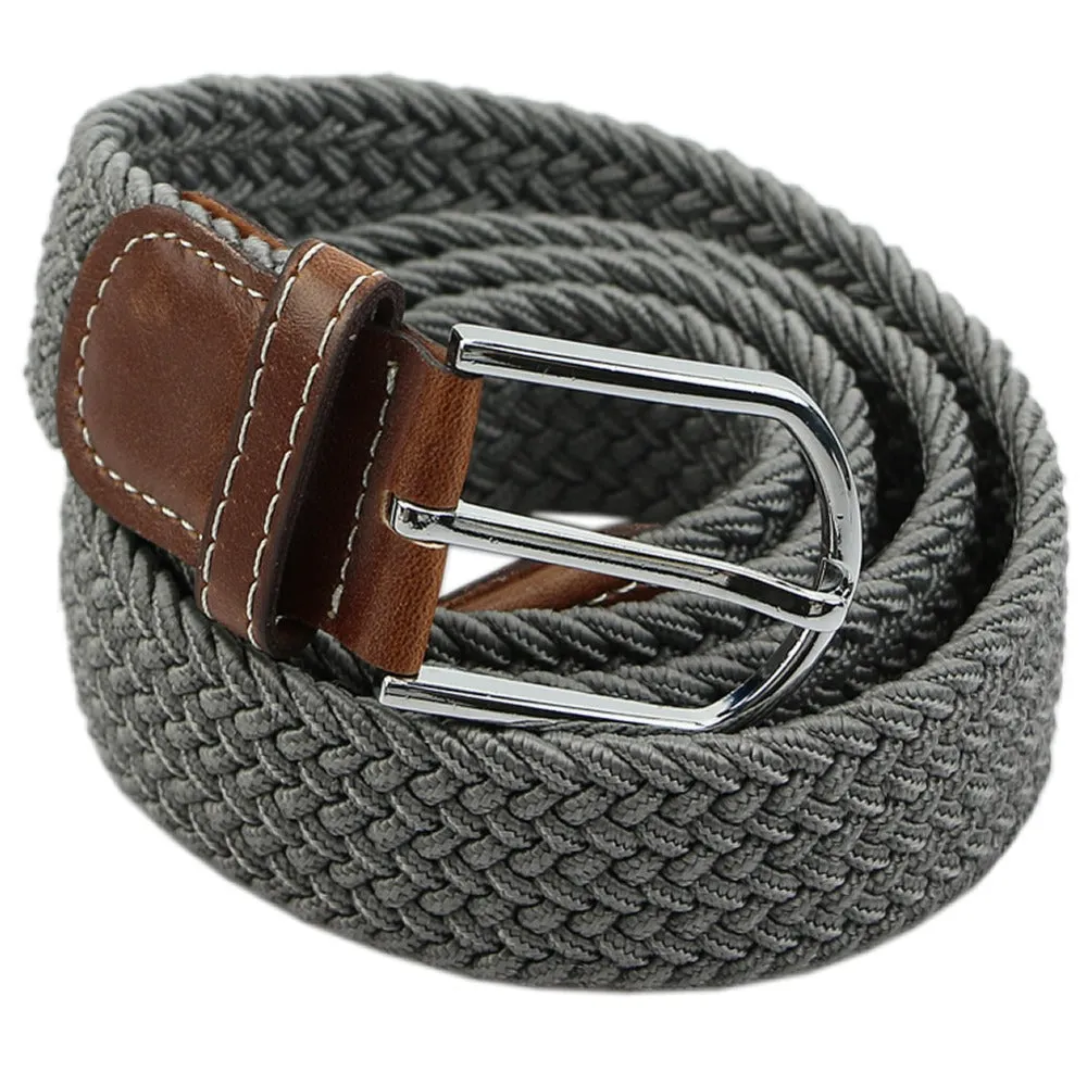 Stretch Braided Elastic Leather Buckle