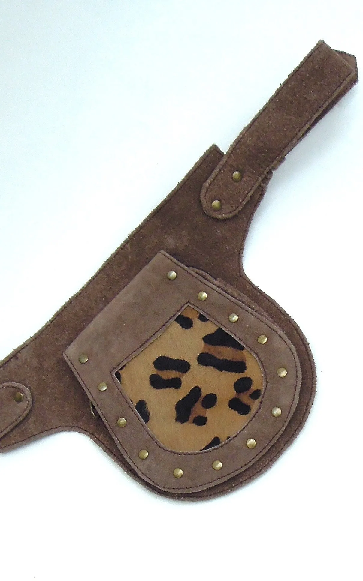 Suede Studded Pocket Belt