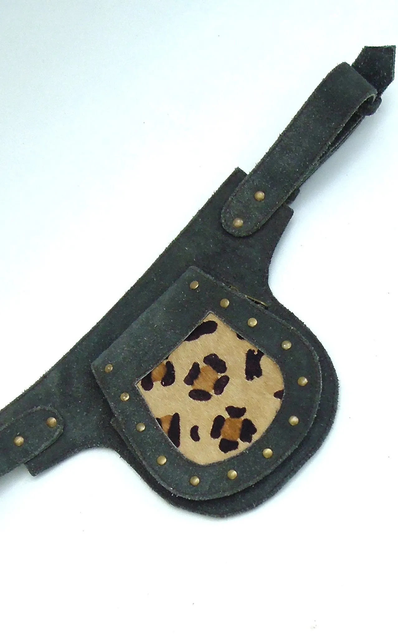Suede Studded Pocket Belt