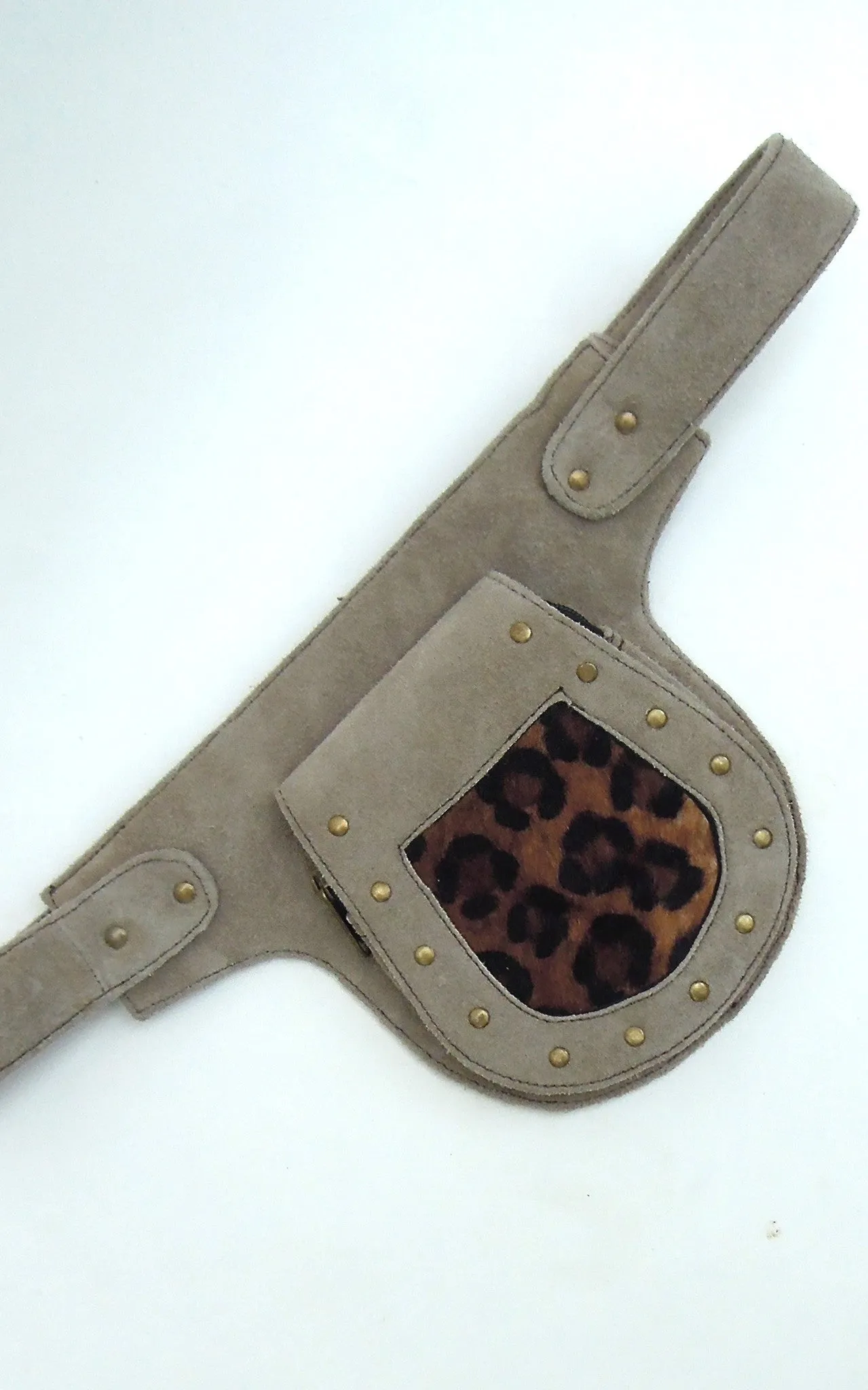 Suede Studded Pocket Belt