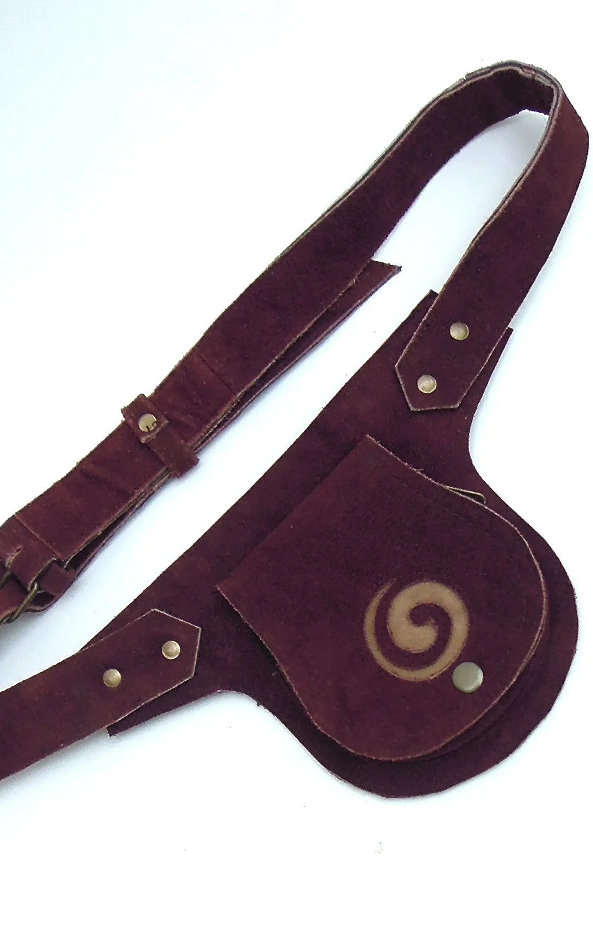 Suede Studded Pocket Belt