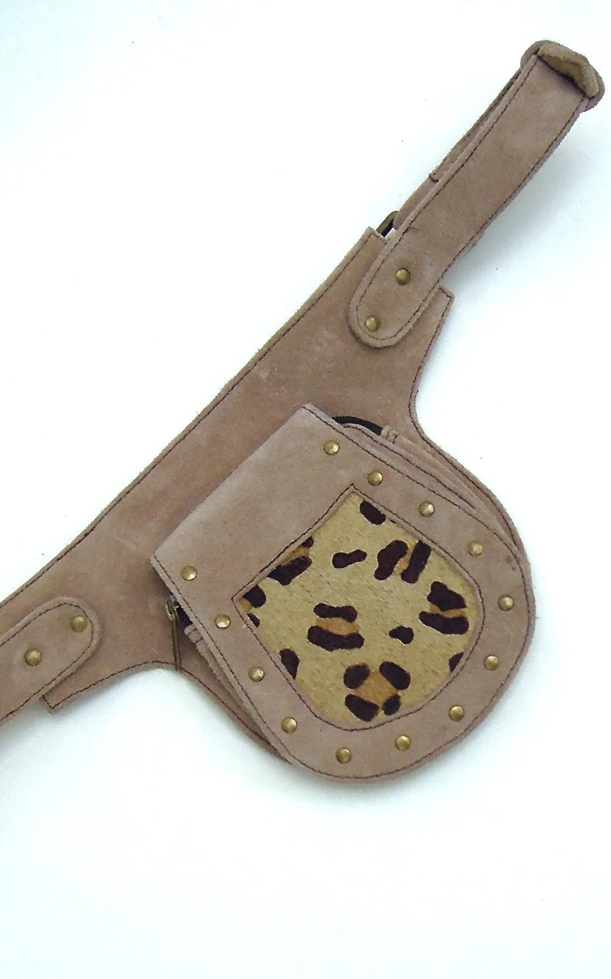 Suede Studded Pocket Belt